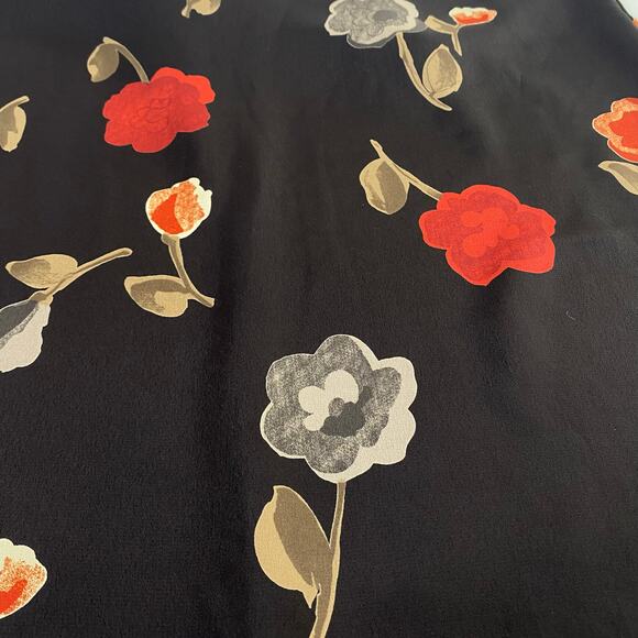 Vintage 90s Espresso Brown Cottage Floral A Line Midi Skirt Sz Small - Picture 7 of 8